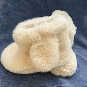 Cat & Jack Girls Ashlee Bunny Ear Bootie Slippers Ivory/Pink - S (13/1) Like New